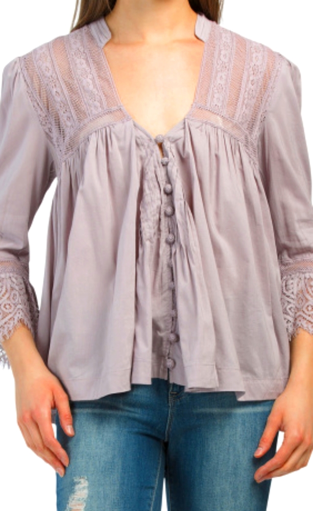 Free People Esme Button Down Blouse - Picture 3 of 6